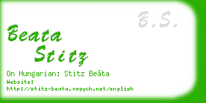 beata stitz business card